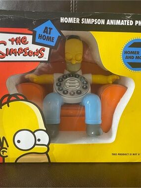 New Vintage 2004 Homer Simpson Animated Phone  W/Custom Ringer Collectible Y2K